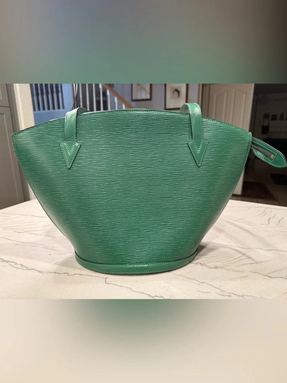 Louis Vuitton Saint Jacques PM Green Epi Leather Tote Shoulder Bag Authentic